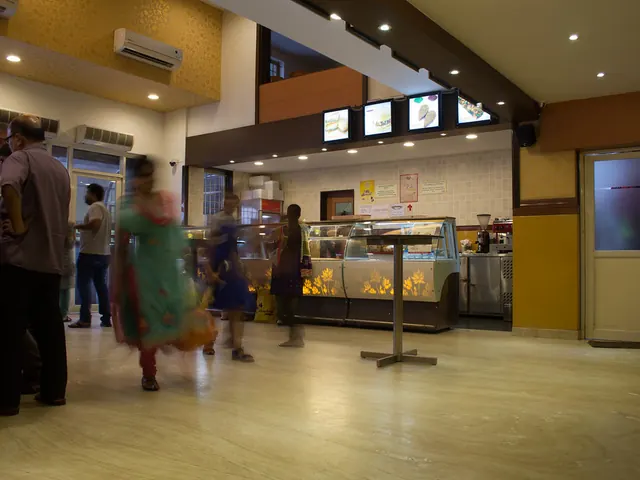 The counter and seating inside Ideal Cafe
