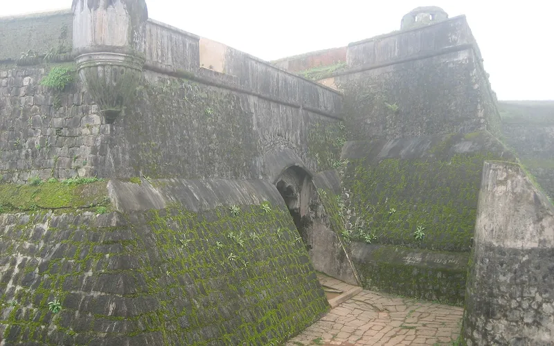 The moss-covered star bastions of Manjarabad Fort, Sakleshpur